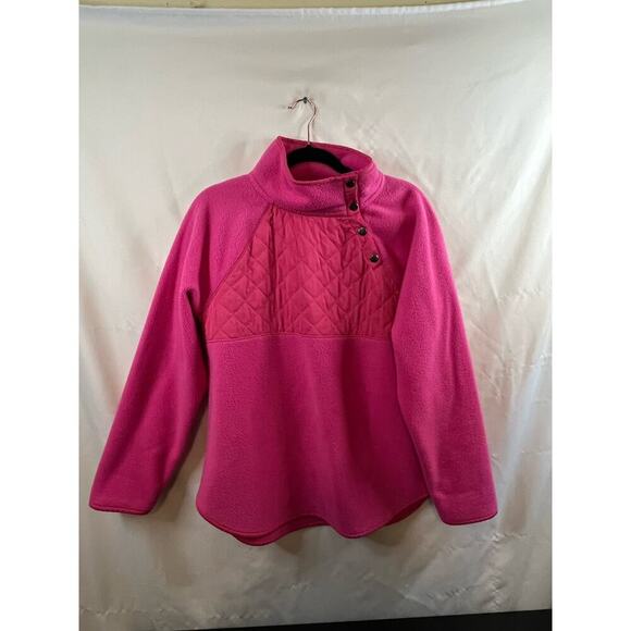 J. Crew Pink Quilted Button Up Pullover Sweater Size M - Picture 2 of 6